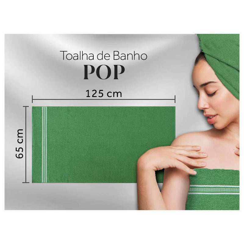 Kit 10 Toallas de Baño Pop 100% Algodón 65x125cm - 270g/m Elige Color