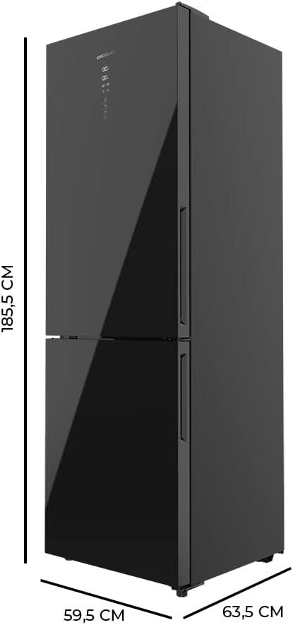 Cecotec Frigorífico Combi 2 Puertas Bolero CoolMarket Combi 250 Inox D. 250 L, Altura 181 cm y 55 cm de Ancho, Bajo Consumo, Sistema Multi Air Flow, Total No frost y 2 Cajones