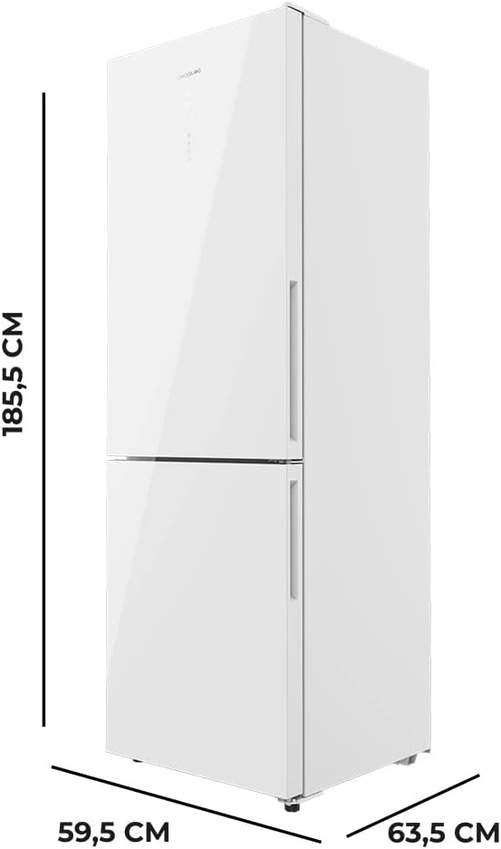 Cecotec Frigorífico Combi 2 Puertas Bolero CoolMarket Combi 250 Inox D. 250 L, Altura 181 cm y 55 cm de Ancho, Bajo Consumo, Sistema Multi Air Flow, Total No frost y 2 Cajones