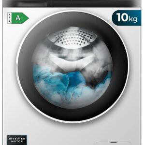 Cecotec Waschmaschine | max. 1400 U/min | robuster, leiser & langlebiger Invertermotor | 10 Jahre Motor-Garantie | 15 Waschprogramme | LED-Display | Washing Machine mit Dampffunktion | WA 7185 [Energieklasse A]