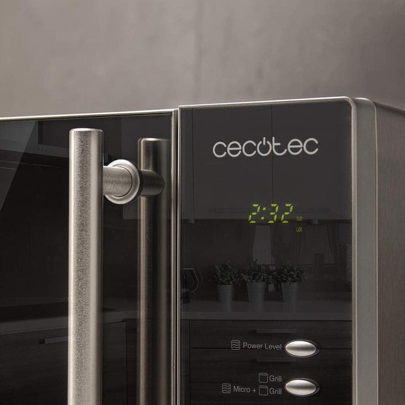 Cecotec Microondas ProClean 3010. 700 W, 20 L de capacidad, Revestimiento Ready2Clean, Tecnología 3DWave, Modo Descongelación, 6 Niveles de Potencia, Temporizador 30 mins