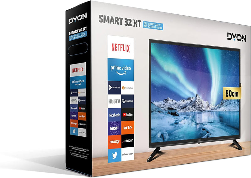 DYON Smart 32 XT 80 cm (32 pulgadas) TV (HD Smart TV, HD Triple Sintonizador), Prime Video, Netflix, YouTube