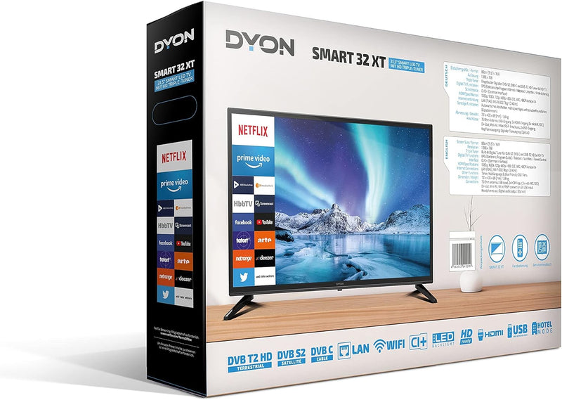 DYON Smart 32 XT 80 cm (32 pulgadas) TV (HD Smart TV, HD Triple Sintonizador), Prime Video, Netflix, YouTube