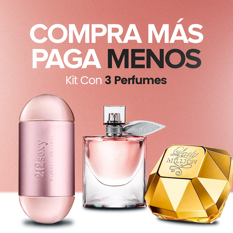 Kit con 3 perfumes Eau De Parfaum (promoción de Navidad)